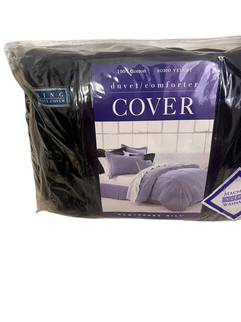 HAWTHORNE HILL Soho Purple Velvet King Duvet Cover 100% Cotton New